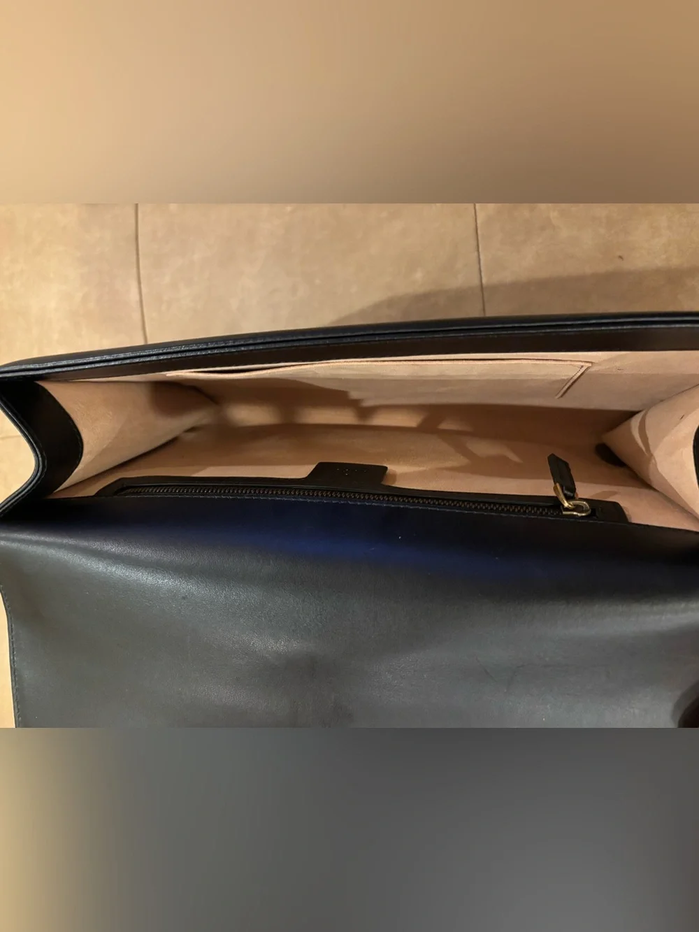 Gucci Black Quilted Leather Large Clutch with Gold GG Chain Strap Attachment